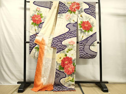 平和屋着物■豪華振袖　絞り　牡丹　金彩　正絹　逸品　DABH5991ya