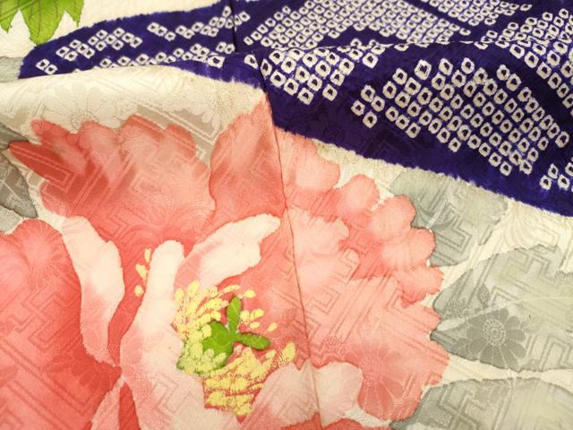 平和屋着物■豪華振袖　絞り　牡丹　金彩　正絹　逸品　DABH5991ya