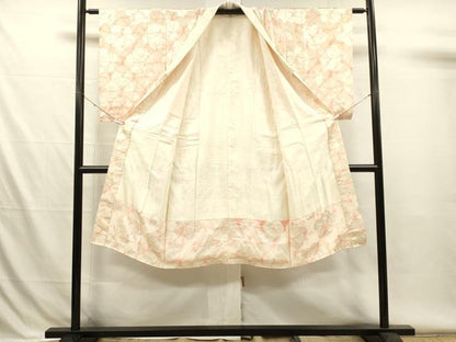 平和屋着物■長襦袢　袷　絞り　舞梅文　正絹　逸品　DABH5996ya