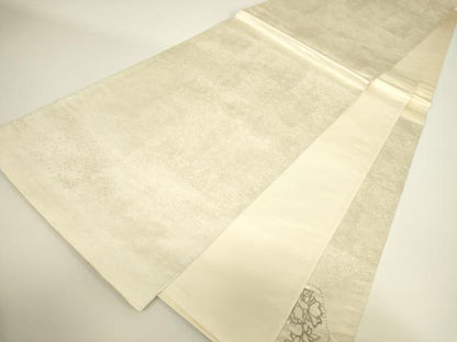 平和屋着物▼総刺繍　太鼓柄袋帯　亀甲花文　銀糸　引箔　正絹　逸品　DABH6003az