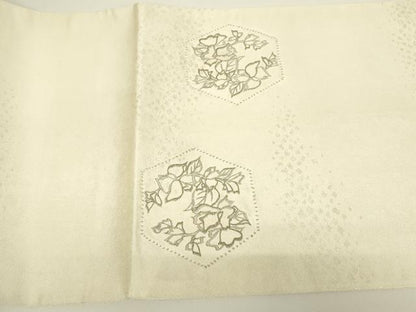 平和屋着物▼総刺繍　太鼓柄袋帯　亀甲花文　銀糸　引箔　正絹　逸品　DABH6003az