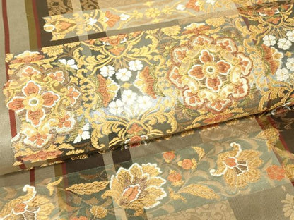 平和屋着物▼六百錦　六通柄袋帯　正倉院　金糸　正絹　逸品　DABH6016az