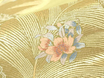 平和屋着物▼六通柄袋帯　作家物　彩麗　紹巴　金糸　正絹　逸品　DABH6019az
