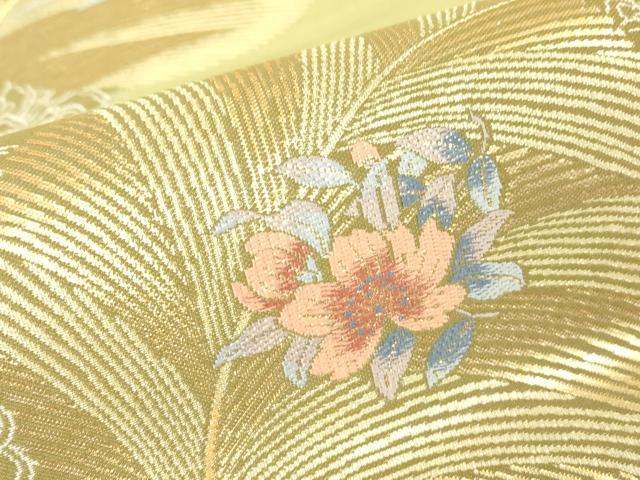 平和屋着物▼六通柄袋帯　作家物　彩麗　紹巴　金糸　正絹　逸品　DABH6019az