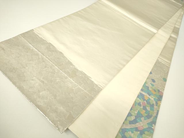 平和屋着物▼太鼓柄袋帯　箔散らし　金銀彩　正絹　逸品　DABH6028az