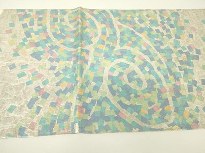 平和屋着物▼太鼓柄袋帯　箔散らし　金銀彩　正絹　逸品　DABH6028az