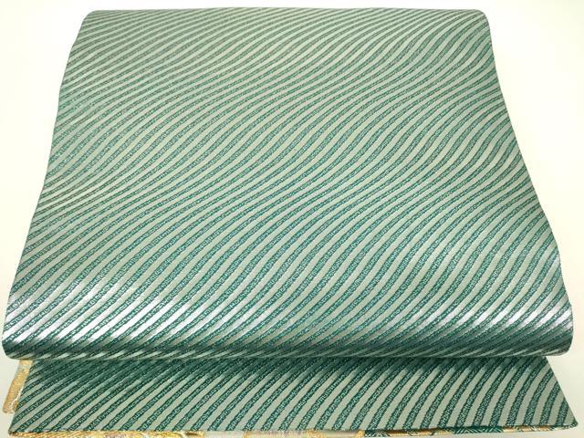 平和屋着物▼佐賀錦　両面　六通柄袋帯　鳳凰花文　金糸　正絹　逸品　DABH6052az