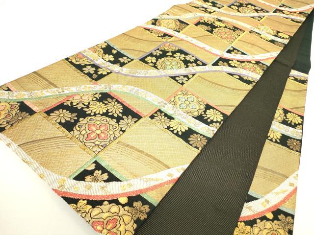 平和屋着物▼六通柄袋帯　夢紀行　金糸　正絹　逸品　DABH6054az