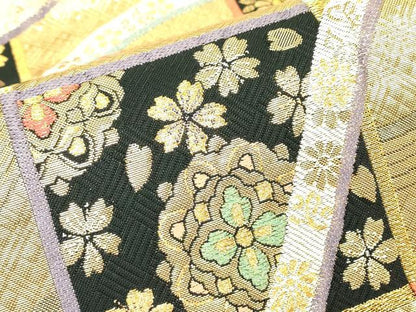 平和屋着物▼六通柄袋帯　夢紀行　金糸　正絹　逸品　DABH6054az