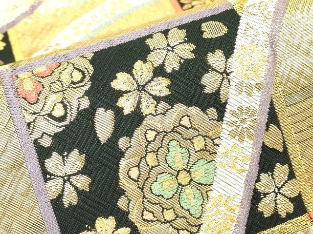 平和屋着物▼六通柄袋帯　夢紀行　金糸　正絹　逸品　DABH6054az