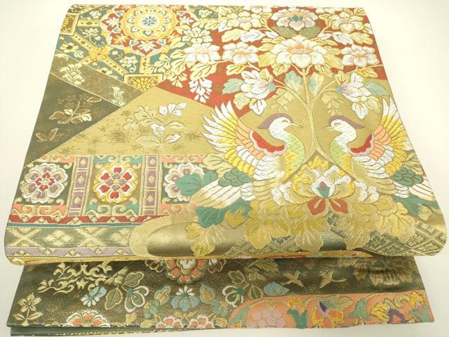 平和屋着物▼六通柄袋帯　吉祥宝物錦　金糸　正絹　逸品　DABH6056az