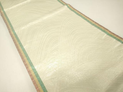 平和屋着物▼佐賀錦　両面　六通柄袋帯　片輪車花文　金銀糸　正絹　逸品　DABH6083az