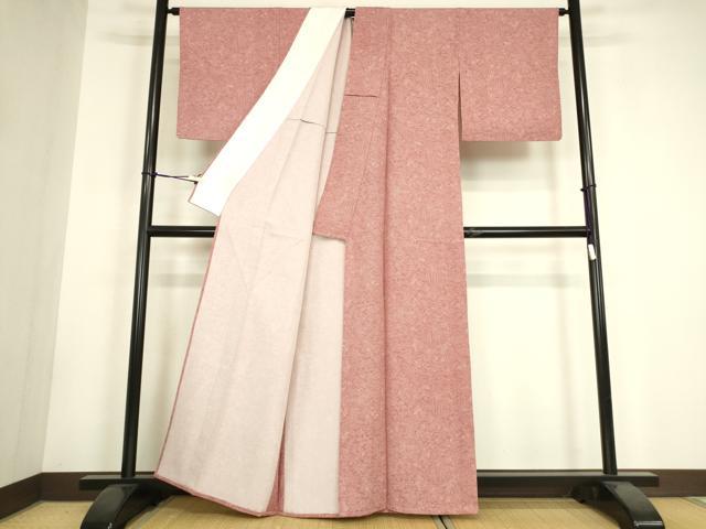 平和屋着物▽江戸小紋　単衣　花松楓文　正絹　逸品　DABH6094az