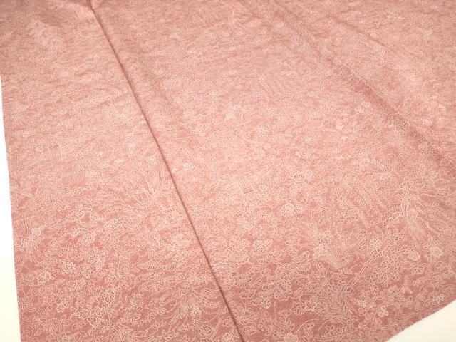 平和屋着物▽江戸小紋　単衣　花松楓文　正絹　逸品　DABH6094az