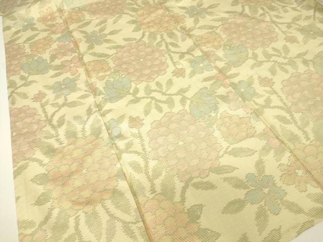 平和屋着物▽本場大島紬　単衣　草花文　正絹　逸品　DABH6098az