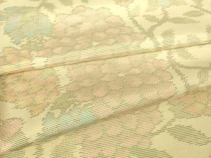 平和屋着物▽本場大島紬　単衣　草花文　正絹　逸品　DABH6098az