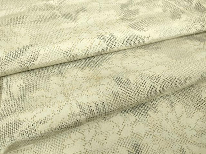 平和屋着物▽上質な紬　単衣　牡丹文　正絹　逸品　DABH6099az
