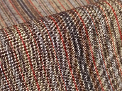 平和屋着物▽上質な紬　単衣　縞　正絹　逸品　DABH6104az