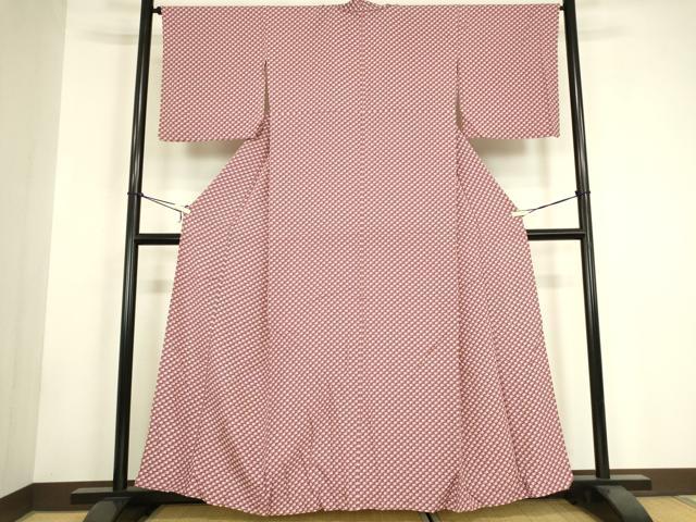 平和屋着物▽江戸小紋　単衣　小花文　正絹　逸品　DABH6108az