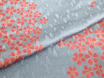 平和屋着物▽上質な小紋　単衣　舞桜文　正絹　逸品　DABH6116az
