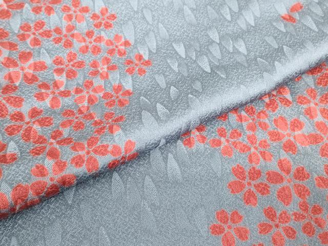 平和屋着物▽上質な小紋　単衣　舞桜文　正絹　逸品　DABH6116az