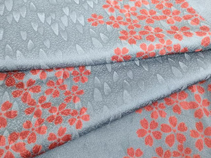 平和屋着物▽上質な小紋　単衣　舞桜文　正絹　逸品　DABH6116az