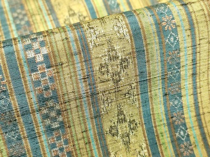 平和屋着物▽上質な紬　単衣　花間道　正絹　逸品　DABH6117az