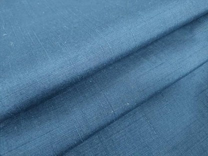 平和屋着物▽上質な紬　単衣　紺瑠璃色　正絹　逸品　DABH6130az