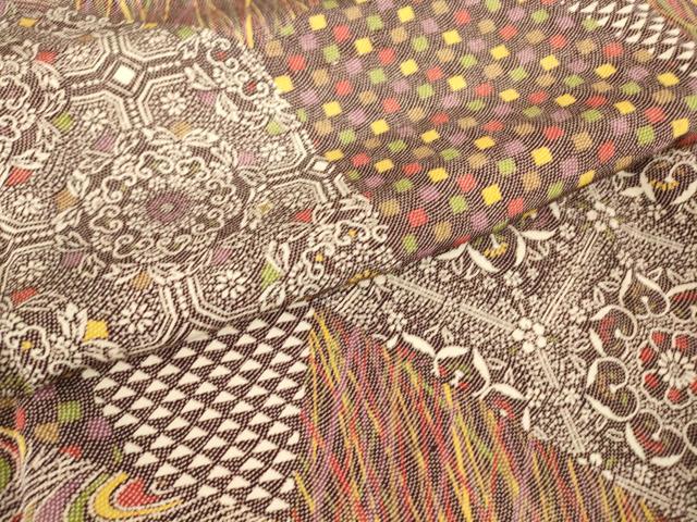 平和屋着物▽上質な小紋　単衣　正倉院切嵌め文様　正絹　逸品　DABH6133az