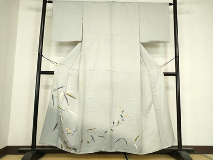 平和屋着物▽訪問着　単衣　草花文　手描き　暈し染め　正絹　逸品　DABH6136az