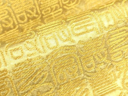 平和屋着物▼ワンタッチつけ帯　寿文　金糸　正絹　逸品　DABH6199az