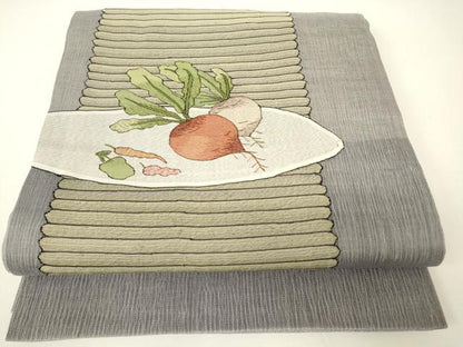 平和屋着物＊夏物　明綴　太鼓柄袋帯　成り物　正絹　逸品　DABH6236az