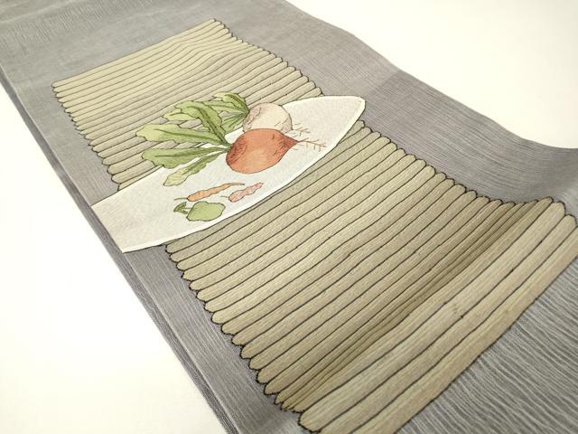 平和屋着物＊夏物　明綴　太鼓柄袋帯　成り物　正絹　逸品　DABH6236az