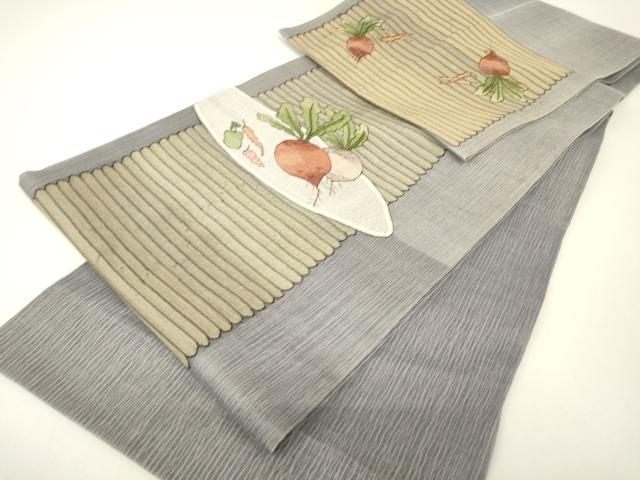平和屋着物＊夏物　明綴　太鼓柄袋帯　成り物　正絹　逸品　DABH6236az