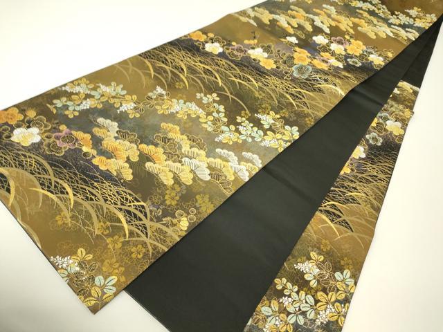 平和屋着物▼六通柄袋帯　福寿彩流文　金銀糸　引箔　正絹　逸品　DABH6261az