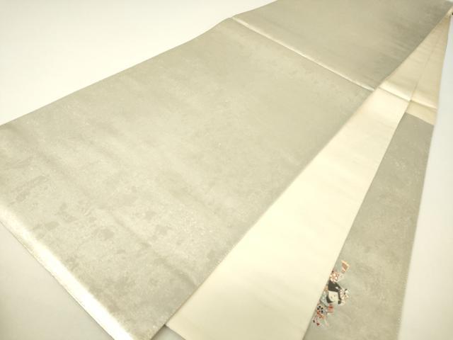 平和屋着物▼太鼓柄袋帯　童子遊び　金糸　引箔　正絹　逸品　DABH6263az