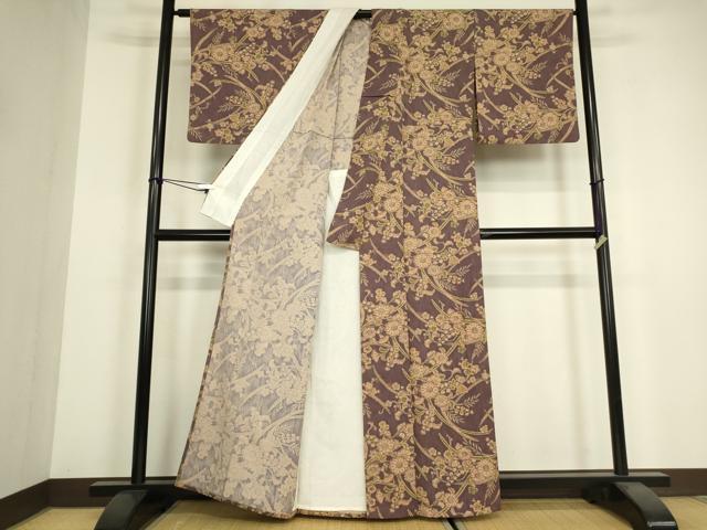 平和屋着物▽上質な小紋　単衣　辻が花　正絹　逸品　DABH6270az
