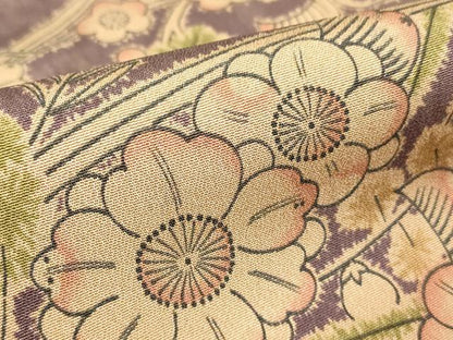 平和屋着物▽上質な小紋　単衣　辻が花　正絹　逸品　DABH6270az