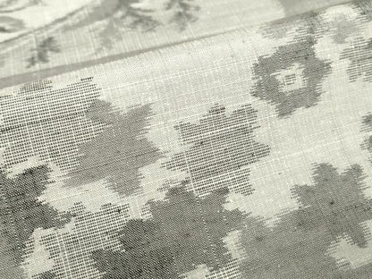 平和屋着物▽上質な紬　単衣　色紙風景花文　正絹　逸品　DABH6272az
