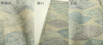 平和屋着物▽本塩沢　単衣　霞文　正絹　逸品　DABH6273az