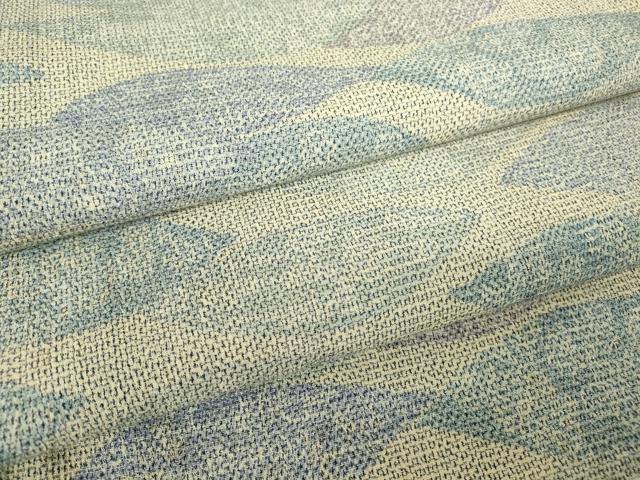 平和屋着物▽本塩沢　単衣　霞文　正絹　逸品　DABH6273az