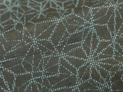 平和屋着物▽上質な紬　単衣　麻の葉文　正絹　逸品　DABH6281az