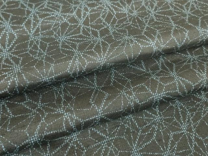 平和屋着物▽上質な紬　単衣　麻の葉文　正絹　逸品　DABH6281az