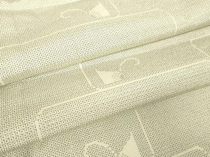 平和屋着物▽本塩沢　単衣　幾何学柄　110亀甲　正絹　逸品　DABH6283az