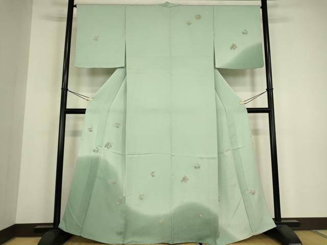 平和屋着物▽中国三大刺繍　相良刺繍　総刺繍　訪問着　単衣　貝桶花車文　暈し染め　正絹　逸品　DABH6286az