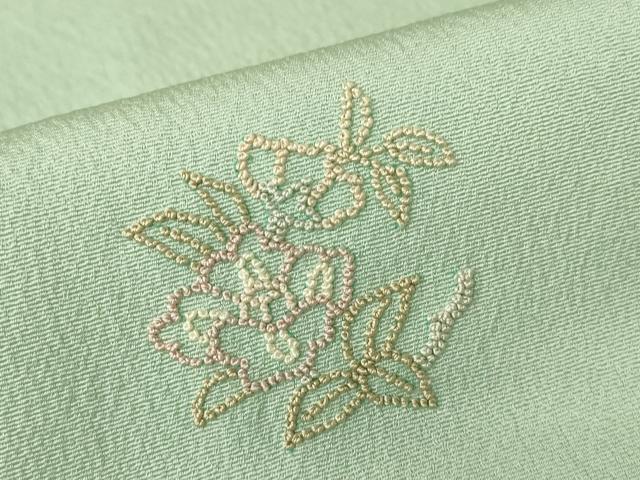 平和屋着物▽中国三大刺繍　相良刺繍　総刺繍　訪問着　単衣　貝桶花車文　暈し染め　正絹　逸品　DABH6286az