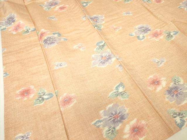 平和屋着物▽上質な紬　単衣　舞花文　正絹　逸品　DABH6288az