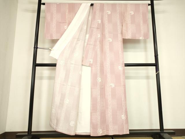 平和屋着物▽上質な小紋　単衣　雪輪兎文　正絹　逸品　DABH6294az