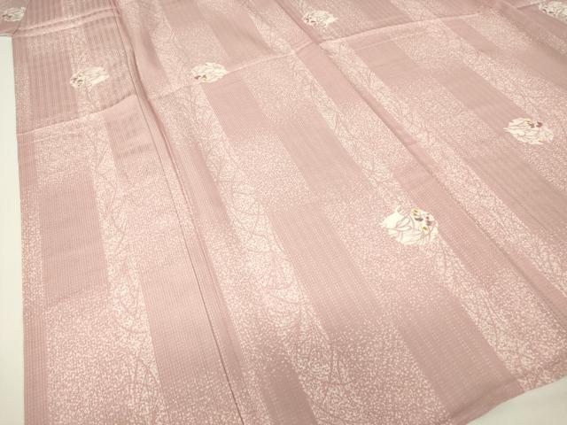 平和屋着物▽上質な小紋　単衣　雪輪兎文　正絹　逸品　DABH6294az