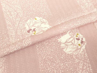 平和屋着物▽上質な小紋　単衣　雪輪兎文　正絹　逸品　DABH6294az
